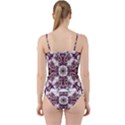 Multicolored Pattern Illustration Purple Peacock Cut Out Top Tankini Set View2