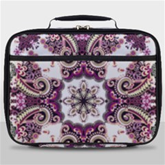 Multicolored Pattern Illustration Purple Peacock Full Print Lunch Bag