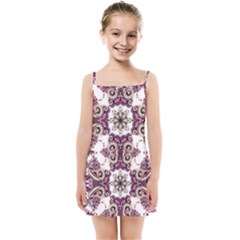 Multicolored Pattern Illustration Purple Peacock Kids  Summer Sun Dress