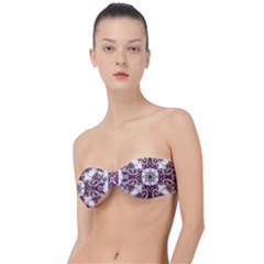 Multicolored Pattern Illustration Purple Peacock Classic Bandeau Bikini Top 