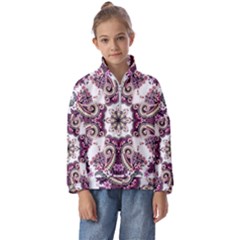 Multicolored Pattern Illustration Purple Peacock Kids  Half Zip Hoodie by Jancukart