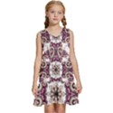 Multicolored Pattern Illustration Purple Peacock Kids  Sleeveless Tiered Mini Dress View1