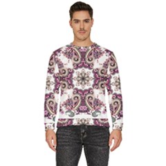 Multicolored Pattern Illustration Purple Peacock Men s Fleece Sweatshirt by Jancukart