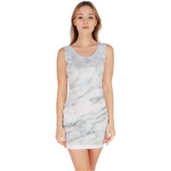 White Marble Texture Pattern Bodycon Dress by Jancukart