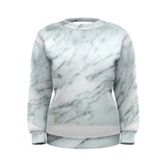 White Marble Texture Pattern Women s Sweatshirt by Jancukart