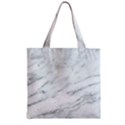 White Marble Texture Pattern Zipper Grocery Tote Bag View1