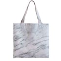 White Marble Texture Pattern Zipper Grocery Tote Bag View2