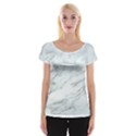 White Marble Texture Pattern Cap Sleeve Top View1