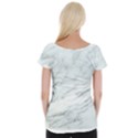 White Marble Texture Pattern Cap Sleeve Top View2