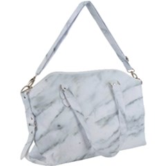 White Marble Texture Pattern Canvas Crossbody Bag