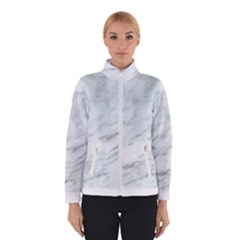 White Marble Texture Pattern Women s Bomber Jacket