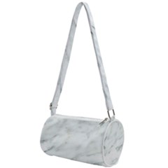 White Marble Texture Pattern Mini Cylinder Bag