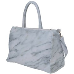 White Marble Texture Pattern Duffel Travel Bag