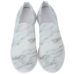 White Marble Texture Pattern Men s Slip On Sneakers