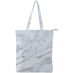 White Marble Texture Pattern Double Zip Up Tote Bag