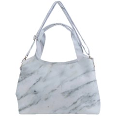 White Marble Texture Pattern Double Compartment Shoulder Bag by Jancukart