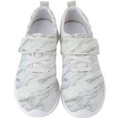 White Marble Texture Pattern Men s Velcro Strap Shoes