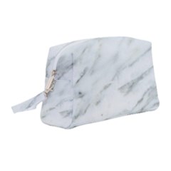 White Marble Texture Pattern Wristlet Pouch Bag (medium)