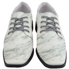 White Marble Texture Pattern Women Heeled Oxford Shoes