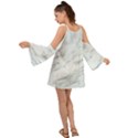 White Marble Texture Pattern Kimono Sleeves Boho Dress View2