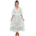 White Marble Texture Pattern Kimono Sleeve Boho Dress View1