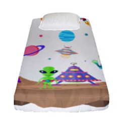 Alien Ufo Star Universe Star Vector Image Fitted Sheet (single Size)