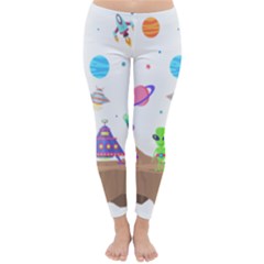 Alien Ufo Star Universe Star Vector Image Classic Winter Leggings by Jancukart