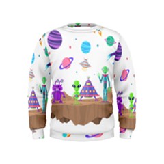 Alien Ufo Star Universe Star Vector Image Kids  Sweatshirt by Jancukart