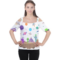 Alien Ufo Star Universe Star Vector Image Cutout Shoulder Tee