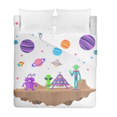 Alien Ufo Star Universe Star Vector Image Duvet Cover Double Side (full/ Double Size)