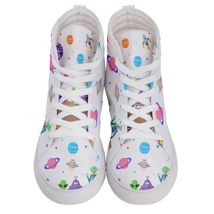 Alien Ufo Star Universe Star Vector Image Men s Hi-Top Skate Sneakers