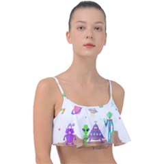 Alien Ufo Star Universe Star Vector Image Frill Bikini Top by Jancukart