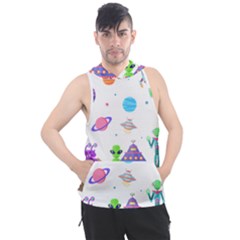 Alien Ufo Star Universe Star Vector Image Men s Sleeveless Hoodie by Jancukart