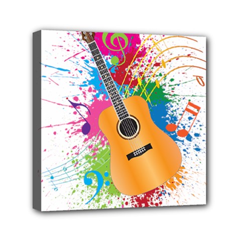 String Instrument Acoustic Guitar Mini Canvas 6  X 6  (stretched) by Jancukart