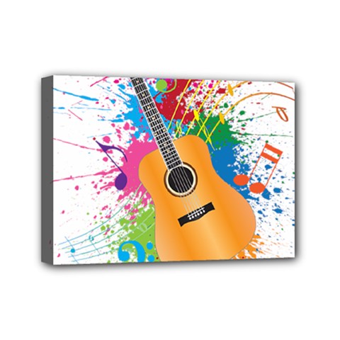 String Instrument Acoustic Guitar Mini Canvas 7  X 5  (stretched)