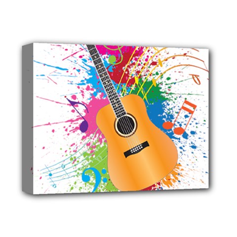 String Instrument Acoustic Guitar Deluxe Canvas 14  X 11  (stretched) by Jancukart