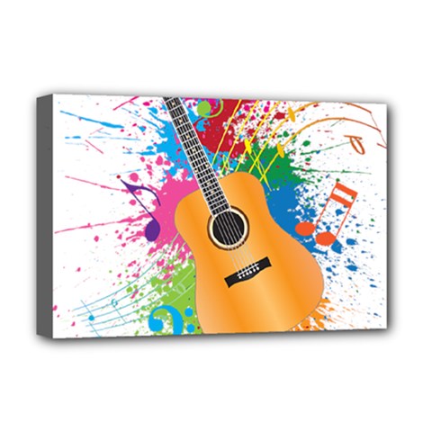 String Instrument Acoustic Guitar Deluxe Canvas 18  X 12  (stretched) by Jancukart