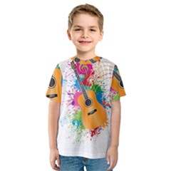 String Instrument Acoustic Guitar Kids  Sport Mesh Tee