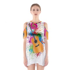 String Instrument Acoustic Guitar Shoulder Cutout One Piece Dress