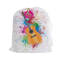 String Instrument Acoustic Guitar Drawstring Pouch (2xl)