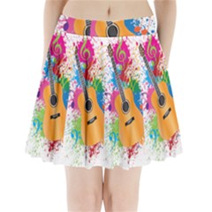 String Instrument Acoustic Guitar Pleated Mini Skirt by Jancukart