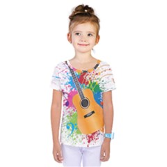 String Instrument Acoustic Guitar Kids  One Piece Tee