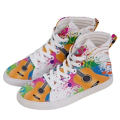 String Instrument Acoustic Guitar Men s Hi-top Skate Sneakers by Jancukart