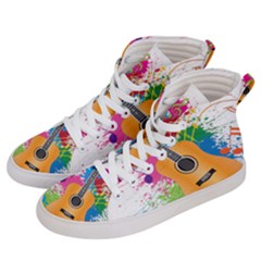 String Instrument Acoustic Guitar Women s Hi-top Skate Sneakers by Jancukart