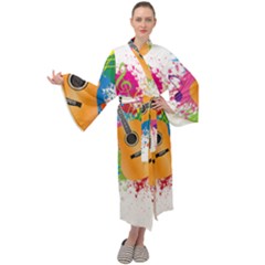 String Instrument Acoustic Guitar Maxi Velour Kimono by Jancukart