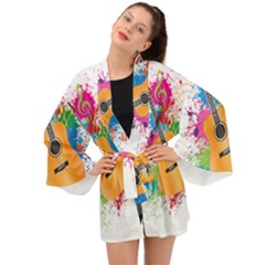 String Instrument Acoustic Guitar Long Sleeve Kimono by Jancukart