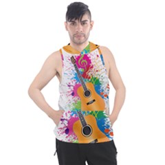 String Instrument Acoustic Guitar Men s Sleeveless Hoodie by Jancukart