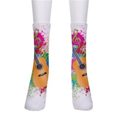 String Instrument Acoustic Guitar Crew Socks by Jancukart