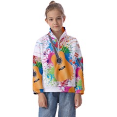 String Instrument Acoustic Guitar Kids  Half Zip Hoodie by Jancukart