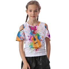 String Instrument Acoustic Guitar Kids  Butterfly Cutout Tee by Jancukart